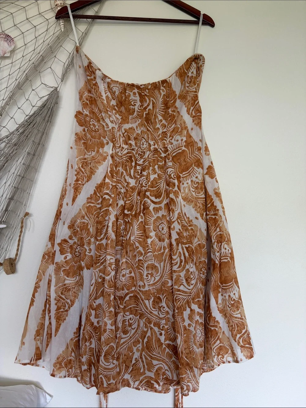 Diane Von Furstenberg Strapless Orange Paisley Print Dress - Picture 4 of 7